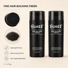 BUNEE Hair Fiber Powder 27.5g 2pcs Set, Natural Coverage For Thinning Hair And Bald Spots, Suitable For Baldness/Low Hair Volume, Natural Look, Unisex Portable Pack - Multicolor - View 2
