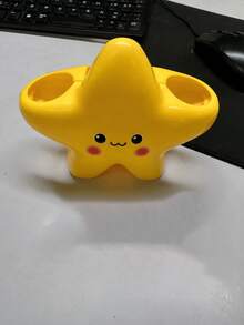 Large Star Smile Face Toothbrush Holder, Durable Countertop Storage Rack, Space-Saving Independent Organizer, Multi-Functional Bathroom Accessory, Suitable For Electric And Manual Toothbrushes, Creative Decor For Bathroom, Washroom, Bedroom, Daily Storage - Multicolor - View 13