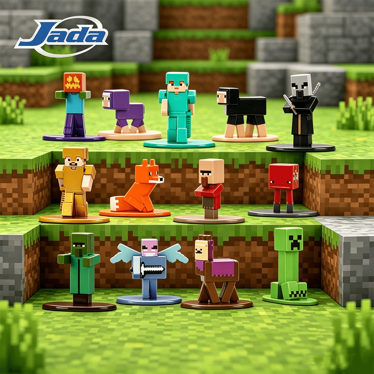 Simba JadaToys Minecraft Mini Metal Figure Blind Bag Series, Figur Karakter Koleksi Misteri, Dekorasi Pajangan Meja, Edisi W6 - MultiWarna - View 1