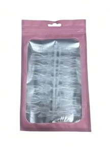 60/120片/盒 15種混色尺寸可重複使用三明治式短橢圓雙形甲片，美甲沙龍與美甲愛好者專用接長甲工具，可打造短假指甲與方甲，適合女神節、情人節、復活節、開學季 HJ - 彩色 - 查看 6