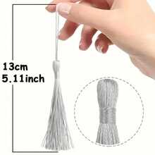 20/50/100pcs 13cm/5in Silky Thread Tassel Bookmarks With 2in Rope Loop And Small Chinese Knot, Suitable For Jewelry Making, Souvenirs, Bookmarks, DIY Craft Accessories - 13cm Lotus Root Starch - View 9