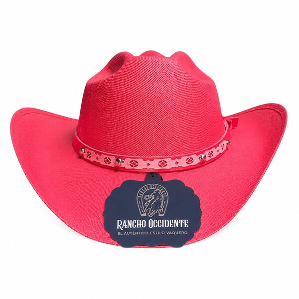 Sombrero Vaquero Infantil Color Rosa Con Cinta Decorativa Rosa Unitalla