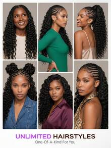 MEGALOOK Water Wave Crochet 100% Human Hair Knotless Pre-Looped Machine Woven Feather Crochet Human Hair Bundles Invisible Hair Extensions Natural Black Beginner Friendly - SNatural - View 10