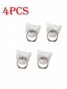 6pcs/5pcs/4pcs/3pcs/2pcs Dudukan Ponsel Transparan Kartun Lipat dengan Cincin Penahan, Bentuk Hewan, Bulat, Bunga - beraneka warna - View 42