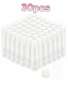 50/30/10/1pc Transparent Empty Twist-Up Tubes, 5g Plastic DIY Containers For Lipstick, Lip Balm And Solid Perfume. Multi-Purpose Cosmetic Accessories, Economical And Ideal Christmas Gift For Women. - Multicolor - View 14