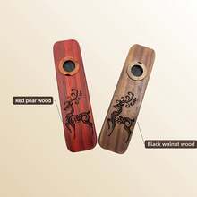 Solid Wood Kazoo, Professional Performance Instrument, Comes With Diaphragm And Lanyard, Performance Grade Mouth Instrument, Convenient And Durable, Suitable For Playing Instruments, Gatherings, Camping Performances, Wind Instrument Accessories, Music Room Supplies, Outdoor Stage Performances And Parties - Multicolor - View 2