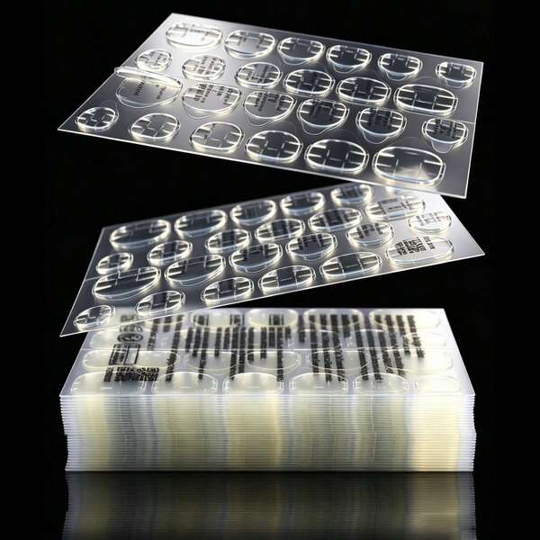 288pcs (12 Sheets) Waterproof & Breathable Double-Sided Adhesive, High-Quality Jelly Glue - Suitable For DIY Crafts, Scrapbooking Etc. Assorted Styles Shipped Randomly