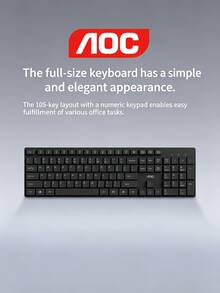 AOC Bộ bàn phím và chuột không dây Lenovo KN220 2.4G, hoạt động êm ái, kích thước đầy đủ 105 phím, thiết kế công thái học, độ phân giải 1600DPI, dành cho máy tính xách tay và máy tính để bàn. - Xem 6