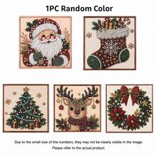 Christmas Wreath DIY Diamond Painting Craft Kit, Red Bow And Christmas Floral Pattern, Creative Diamond Art Educational Handmade Craft, Suitable For Adult-Child Interaction, Holiday Home Decor, Desktop Ornament And Christmas Gift, Exquisite Sparkling Diamond Art Gift - Multicolor - View 12
