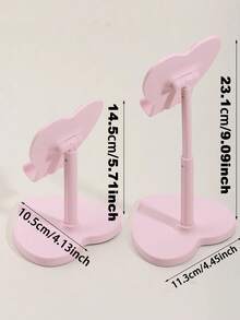1pc Heart-Shaped Phone Stand, Adjustable & Extendable Multi-Function Phone Holder, Suitable For Desk, Perfect For Watching Movies/Live Streams Lazily In Dorm, Women's Gift, Plastic Material, Phone Accessory, Office Desk Accessory, Phone Stand - Stand - View 5