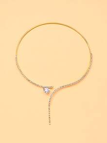 1pc Water Drop Shaped Minimalist Open Collar Necklace Accessory For Women - Geometry - View 2