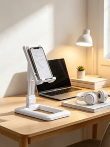 Foldable Transformable Telescopic Desktop Phone Stand, Creative Height Adjustable Portable Phone Holder, Suitable For Daily Use, Bedside Table, Online Classes, E-Commerce Photography, Gift Idea, Desktop Storage, Stable Base, Travel Essential, Hands-Free Viewing - Multicolor - View 3