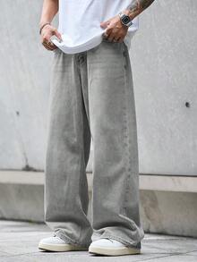 Teenager Fashion American Retro Washed Loose Fit Jeans - Light Grey - View 4