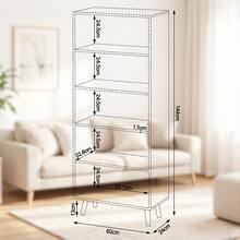 Bookshelf, Freestanding Storage Shelf, Standing Shelf, Kitchen Shelf, Storage Shelf (Shelf Only), 24 X 60 X 144 Cm - White - View 5