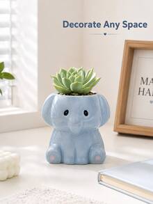 Cartoon Animal Succulent Ceramic Flower Pot Handmade Home Desktop Gardening Potted Plant Gardening Gift Home Decor - A - View 8