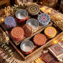 Kit Pembuatan Lilin DIY 44 buah, Termasuk 4 Toples Lilin Logam Motif Bohemian dengan Tutup, 16 Sumbu, 4 Penahan Sumbu, dan 20 Stiker Sumbu, Cocok untuk Lilin Aromaterapi Buatan Tangan, Dekorasi Meja, Penyimpanan Perhiasan, dan Penyimpanan Barang Kecil - Cupcake - Vas Bunga - View 2