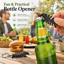 1pc Fish Bone Bottle Opener Keychain, Durable Metal Portable Pocket Beer Opener, Fashionable Fish Bone Key Ring Decor, Multi-Functional Outdoor Bar Beverage Opening Tool, Practical Daily Carry Accessory, Fun Gift For Bar Enthusiasts - Multicolor - View 3