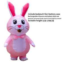 Easter Bunny Clown Adult Inflatable Costume - Funny Cute Rabbit Cosplay For Halloween Purim And Glamorous Mascot Attire - Multicolor - View 11
