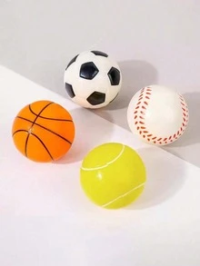 Pet Toy Set, Colorful Sports Ball, Interactive Chew Toys, Including Baseball, Basketball, Soccer, Outdoor And Indoor Anxiety Relief Game Toys For Small And Medium-Sized Cats And Dogs, Christmas Gifts, Halloween Gifts - Multicolor - View 8