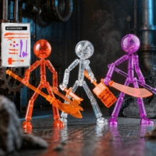 Cool Action Stickman Figurine, Multi-Joint Movable Humanoid Model, DIY Assembly Model, Suitable For Teenagers Office Desk Decoration, Gift, Party - Multicolor - View 20