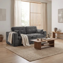 Goeurvant Modern Affordable Modular Sofa Sectional Sofa Freely Combinable DIY 2 To 4 Seater Chenille Sofa Comfortable For Living Room Small Spaces,Dark Grey - 深灰色 - 查看 4