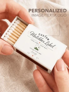 Custom Matchbox Labels, Matchbox Image Text Logo Stickers, Name Date Gift Labels, Wedding Reception, Bridal Shower, Engagement, Anniversary, Birthday Party, Candle Gift, Restaurant Hotel Event, Small Business Packaging, Party Decoration - Multicolor - View 1