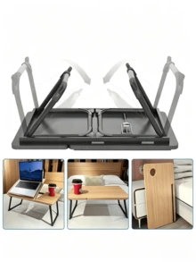 1pc Adjustable Folding Computer Table‑With Cup Slot, For Study, Dining And Office Use, 5‑Level Tilt Angle Adjustment, Sturdy And Durable, Space‑Saving, Multi‑Functional Folding Table, Suitable For Multiple Scenarios - Multiple Specifications - View 9