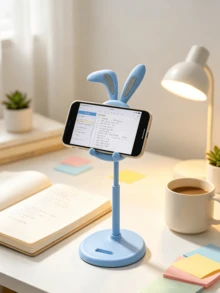 Cute Cartoon Rabbit Shaped Phone Stand, Tilted Ear Design, Adjustable Height, Suitable For Desktop Use, Ideal For Live Streaming, E-Commerce And Daily Viewing - Multicolor - View 5