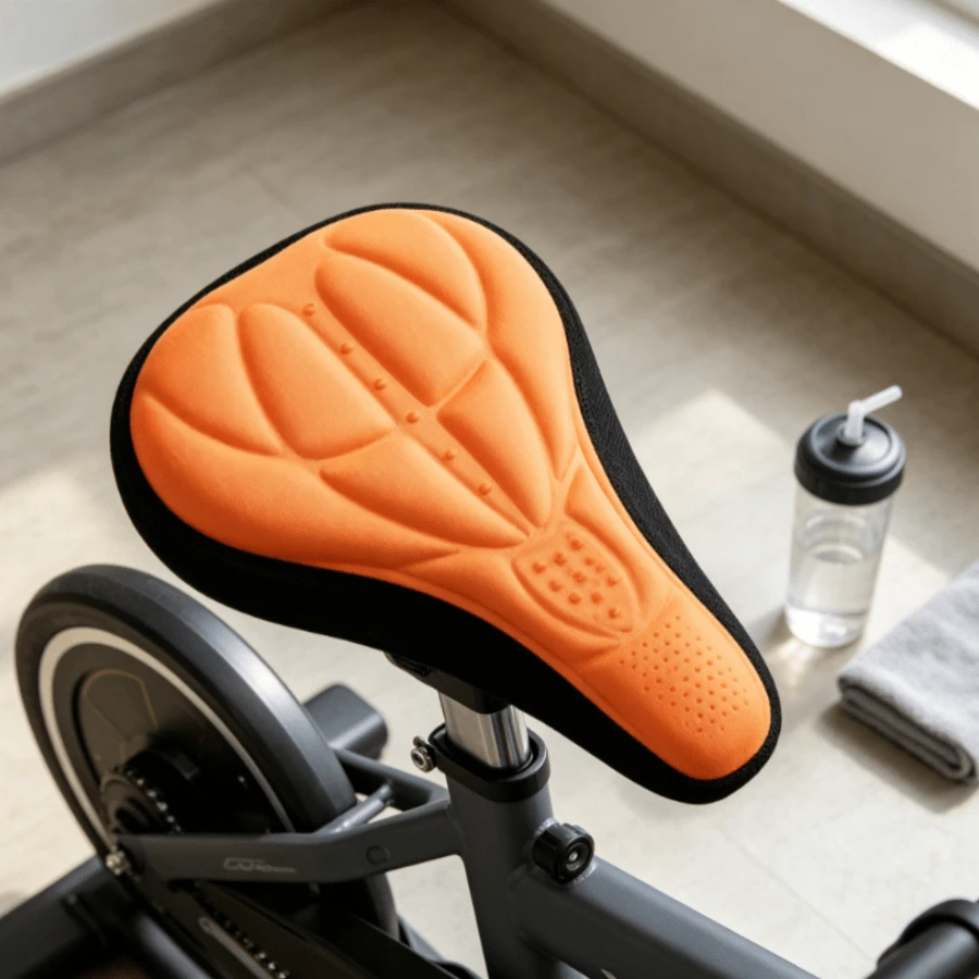 1pc Thickened Sponge Shock-Absorbing Bicycle Seat Cover, Breathable Soft Cushion Cover For Mountain Bike, Cycling Accessory - Multicolor - View 1
