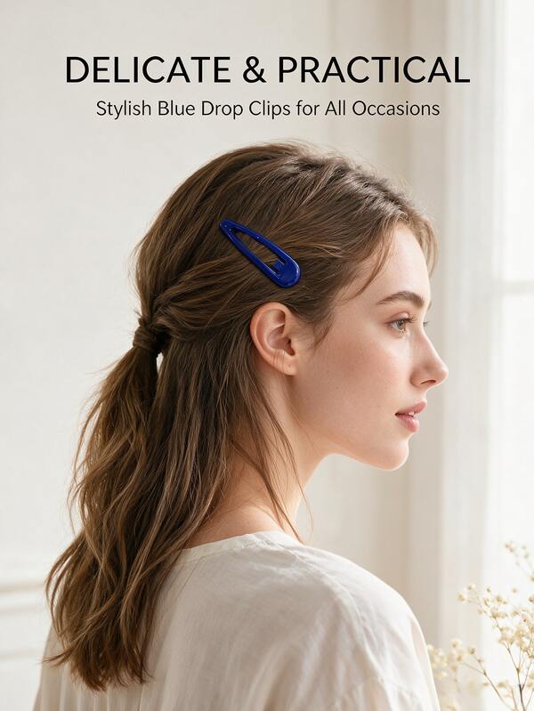 10pcs Girls Water Drop Oil-Drip Craft Candy Color Sweet Gentle Fashion Cute Versatile Hair Clips BB Clips