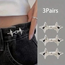 1Pair/2/3/4Pairs Fashion Star-Shaped Denim Belt, Adjustable Buckle, Fashion Denim Waist Fixer, Adjustable Waist, Star-Shaped - A - View 23