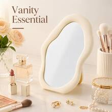 1pc Makeup Mirror, Desktop Standing Vanity Mirror, Student Dorm Room Makeup Mirror - Multicolor - View 7
