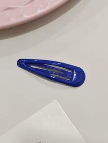 5cm 海軍藍水滴造型 BB 髮夾，優雅配色水滴設計，適合側分鬆散髮型固定，日常通勤實用髮飾套組，抓夾、髮爪、髮夾、髮針、髮飾 - 藏蓝色 - 查看 8