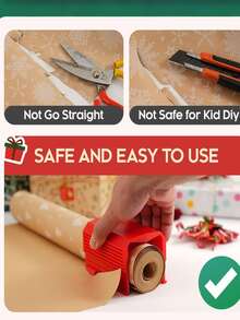1/2pcs Wrapping Paper Cutter, Christmas Paper Roll Cutter, Sliding Paper Cutting Tool Set, Christmas Gift Wrapping Cutting Supplies For Making Birthday Gift Wrapping Rolls - Multicolor - View 5