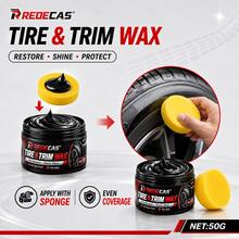 Tire Plastic Leather Polishing Wax, Multi-Surface Repair And Gloss Restoration Car Care Agent - 1pc+sponge - View 8