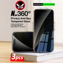 CASECOPS 3-Pack 360° Full Coverage Privacy Tempered Glass Screen Protector, Anti-Peeping, Anti-Spying, Anti-Fingerprint, 360° All-Around Invisible, Compatible With IPhone 17 Pro Max/17 Air/16E/16 Pro Max/16 Pro/16 Plus/16/15 Pro Max/14 Pro Max/13/12/11/XS Max/XR Plus Series, Birthday Gift, Ideal Choice For Family And Friends. - 3PCS - View 15