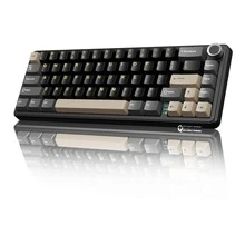 FREEWOLF ATTACK SHARK X66 Gasket Mount Wireless Mechanical Keyboard, Volume Knob, 60% Bluetooth/2.4GHz/Wired Gaming Keyboard, RGB Backlit, OEM Tri-Color PBT Keycaps, 66 Keys Hot-Swappable, Compatible With PC - View 11