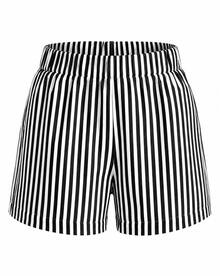 Women Two-Piece Outfits - 2 Red T-shirt With Black and White Striped Shorts - View 9