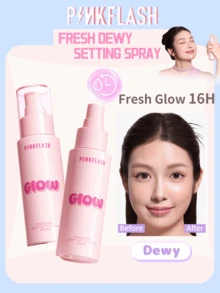 PINKFLASH 80ml Long-Lasting Dewy Makeup Setting Spray, Suitable For Dry Skin, Moisturizing Natural Finish, Lightweight Mist, No Sticky Residue, 16-Hour Makeup Wear - Dewy - View 1