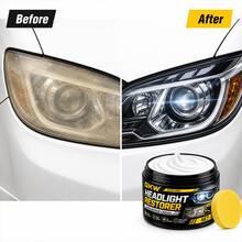 GKW Car Headlight Restoration Paste, Yellowing & Oxidation Removal Polishing Compound, Headlight Lens Scratch Repair & Cleaning Agent - 50g+Sponge - View 2