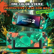 IINE Dockable Color Strike Protective Case Compatible With Switch 2 (2025), Hard PC Shell Cover, With Joystick Caps, Atomic Green, Lightweight Full Protection With Precise Cutouts - View 3