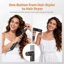 UKLISS 6-In-1 Hot Air Brush & Hair Dryer Set | 6 Detachable Replacement Heads + 3-Level Precise Temperature Control + Foldable Portable Design For Travel | Automatic Curling & Multi-Style Styling (Curled/Wavy/Straight/Voluminous) | Frizz-Free, Anti-Static, Long-Lasting Hold | Suitable For All Hair Types (Fine/Thick/Curly/Straight) | Ideal Gift (Valentine's Day/Easter/Carnival) | Suitable For Hair Salon/Home/Travel/Commute/Vacation/Party Multi-Scenario Use - Multicolor - View 9