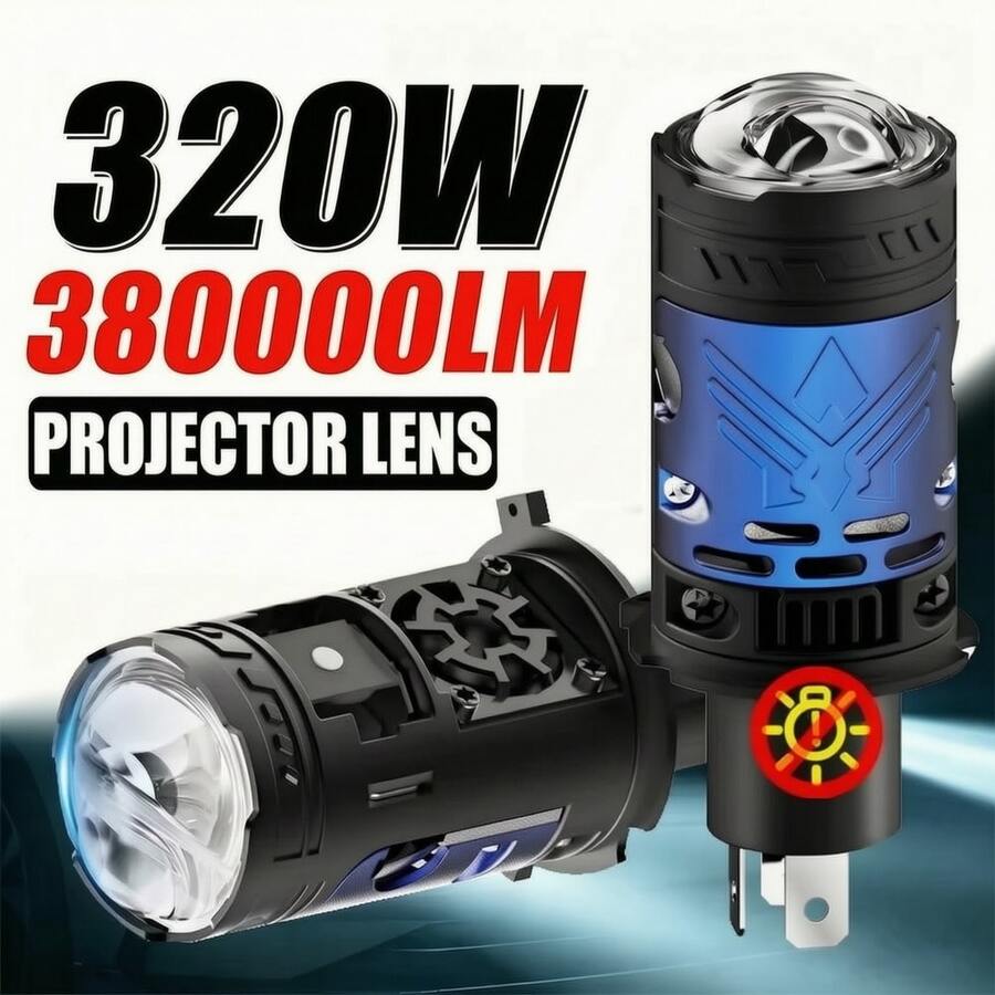 HYNBYZJ 1PC/2pcs H4 Bi Mini LED Projector Lens Car Bulb EMC Auto Headlight Turbo Lamps Canbus Plug And Play Dual Motorcycle High Low Beam 12V 24V