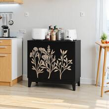 Vintage Sideboard Black 80cm - Adjustable Shelves, Decorative Sideboard With 2 Doors - 黑色 - 查看 9