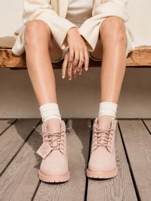 Timberland New Outdoor Casual Leather British Style Women's High-Top Martin Boots - Pink - View 4