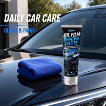 Car Glass Oil Film Remover Paste, Powerful Windshield And Window Oil Film, Water Spot And Stain Cleaning Paste - 50ml+Towel - View 5