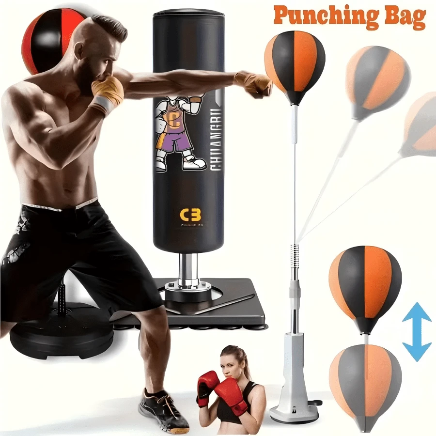 1 Set Indoor Boxing Reaction Ball, Upgraded Indoor Boxing Reaction Ball. Reinforced Fiber Leather Surface Standing Speed Ball - Provides Powerful Boxing And Fitness Training For Adults, Teens And Seniors. Adjustable Size For Reaction Training. Boxing Reflex Speed Ball, Adjustable Height Freestanding Punching Ball With Suction Cup Base, Home Gym Boxing Reaction Training Equipment, Standing Speed Ball With Strong Suction Cup, Suitable For Adult Boxing Training And Fitness. Comes With All-Terrain Suction Base, Equipped With Wrench And Air Pump