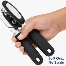 Manual Can Opener With Non-Slip Soft Grip Handle, Labor-Saving Stainless Steel Can Opening Tool For Home Use - View 4