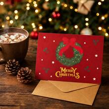 5PCS Christmas Greeting Card Set With Kraft Envelope And Sealing Sticker, 6 Cute Xmas Designs, Perfect For Holiday Wishes, Gift Giving, Family Friends Blessing, Ideal For Christmas Party, Daily Message Writing And Festival Present Decoration - Multiple Styles - View 4