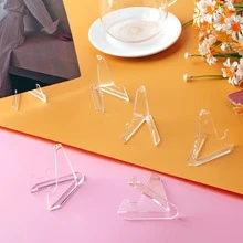 50pcs/25pcs/10pcs Multi-Purpose Transparent Display Stand, Thick Solid Backboard Triangular Stable Structure, Compact Size For Easy Placement, Suitable For Displaying Coins, Commemorative Coins, Trading Cards, Sports Cards And Other Cards - Multicolor - View 3